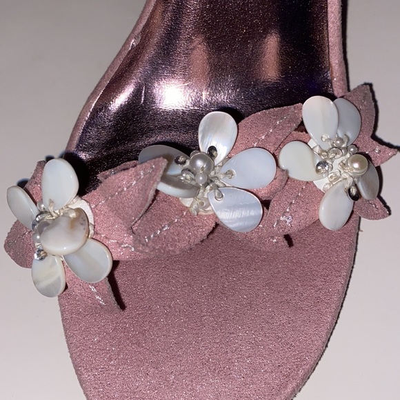 Kathy Van Zeeland | floral high heels pink glitter - Picture 6 of 11